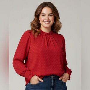 LOFT Red Blouse NWT